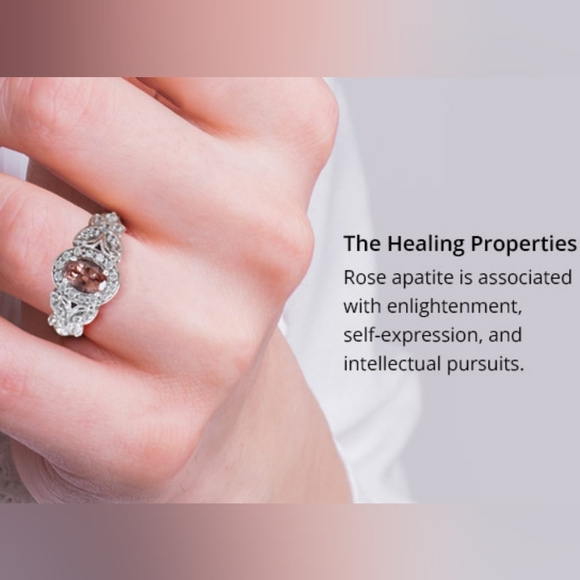 NWT RED ROSE APATITE & MOISSANITE NECKLACE IN ROSE GOLD OVER STERLING SILVER - Picture 8 of 12